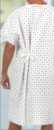 Picture of Patient Exam Gown Large Blue Crystal Print Reusable749 L