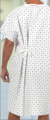Picture of Patient Exam Gown Large Blue Crystal Print Reusable749 L
