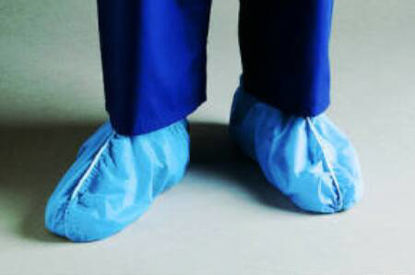 Picture of Shoe Cover Dura-Fit™ One Size Fits Most Shoe High Nonskid Sole Blue NonSterile4852