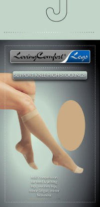 Picture of Compression Stocking Loving Comfort® Knee High X-Large Black Closed Toe1664 BLA XL