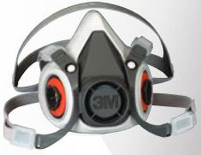 Picture of 3M™ 6000 Reusable Respirator Industrial N95 Half Face 4 Point Adjustable Head Strap Medium Gray665501761