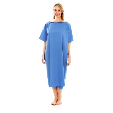 Picture of Patient Exam Gown One Size Fits Most Ceil Blue ReusableBLUE-DYED