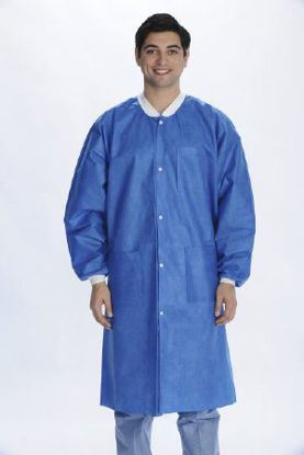 Picture of Lab Coat ValuMax® Extra-Safe™ Deep Sea Blue 2X-Large Knee Length Limited Reuse3660DB2XL