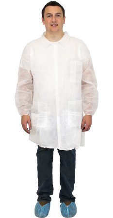 Picture of Lab Coat Safety Zone® White X-Large Knee Length DisposableDLWH-XL-E-EW