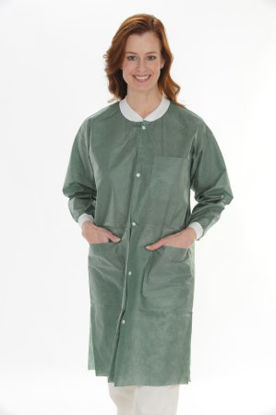 Picture of Lab Coat ValuMax® Extra-Safe™ Olive Green Large Knee Length Limited Reuse3660OVL
