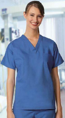 Picture of Scrub Shirt X-Large Ceil Blue 2 Pockets Short Sleeve Unisex6796-XL