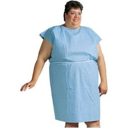 Picture of Patient Exam Gown TIDI® 3X-Large Blue Disposable918158