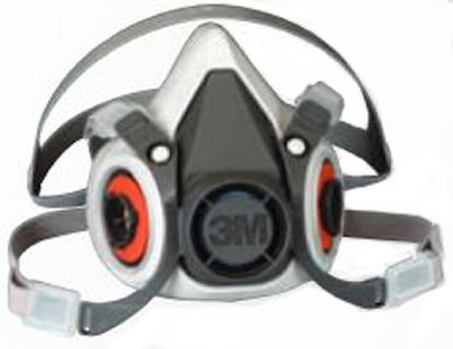 Picture of 3M™ 6000 Reusable Respirator Industrial N95 Half Face 4 Point Adjustable Head Strap Large Gray665513541