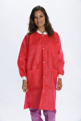 Picture of Lab Coat ValuMax® Extra-Safe™ Red Large Knee Length Limited Reuse3660RDL