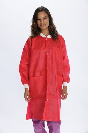 Picture of Lab Coat ValuMax® Extra-Safe™ Red Medium Knee Length Limited Reuse3660RDM