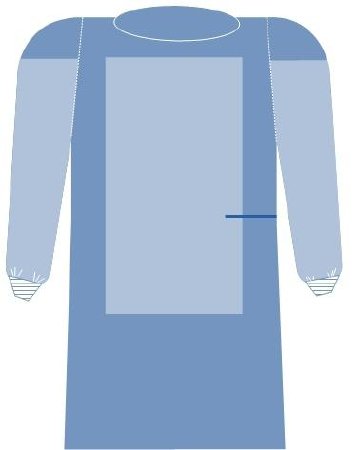 Picture of Fabric-Reinforced Surgical Gown with Towel Large Blue Sterile AAMI Level 3 Disposable30221