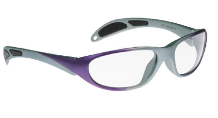 Picture of Radiation Protection Glasses Wolf Cityliner Wraparound Clear Tint Glass Lens Purple / Gray Frame Over Ear One Size Fits Most14133-PG