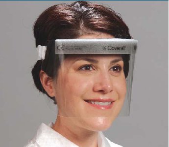 Picture of Wraparound Face Shield Critical Cover® Coverall® One Size Fits Most Half Length Anti-fog Reusable NonSterile2803