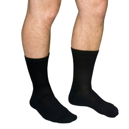 Picture of Diabetic Socks QCS Crew X-Large Black Closed ToeMCO1680 BLA XL