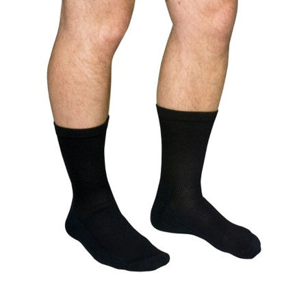 Picture of Diabetic Socks QCS Crew X-Large Black Closed ToeMCO1680 BLA XL