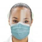 Picture of Procedure Mask with Eye Shield Isofluid™ Anti-fog Strip Pleated Earloops One Size Fits Most Blue NonSterile ASTM Level 1GCIPWB