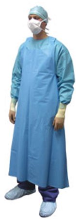 Picture of Cystoscopy Apron Precept® One Size Fits Most Bib Style Blue Disposable8571