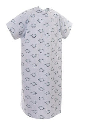 Picture of Patient Exam Gown Large Champagne Blue Print Reusable74419430