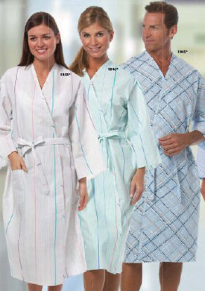 Picture of Patient Robe Unisex X-Large Aqua Multi Stripe1846 XL