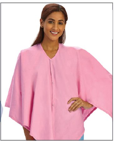 Picture of Exam Cape Simply Soft® Pink One Size Fits Most Front Opening Snap Closure Female740