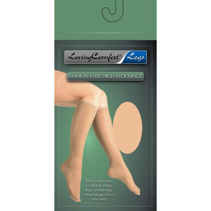 Picture of Compression Stocking Loving Comfort® Knee High X-Large Beige Closed Toe1651 BEI XL
