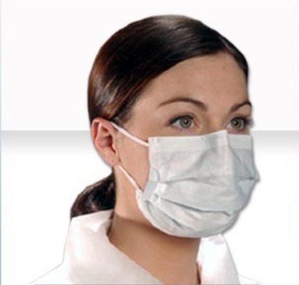 Picture of Procedure Mask Critical Cover® CoolOne™ Pleated Earloops One Size Fits Most Blue NonSterile ASTM Level 1BL 6055