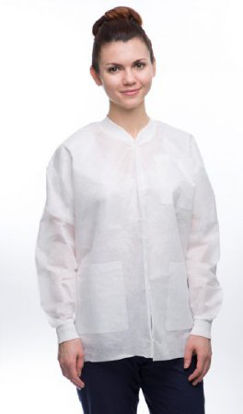 Picture of Lab Jacket ValuMax® Easy-Breathe White 3X-Large Hip Length Limited Reuse3530WHXXXL