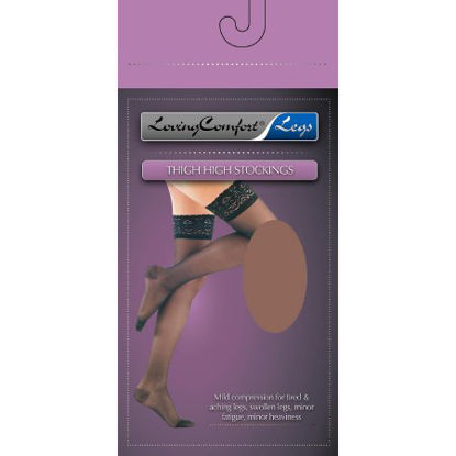 Picture of Compression Stocking Loving Comfort® Thigh High Medium Beige Closed Toe1671 BEI MD