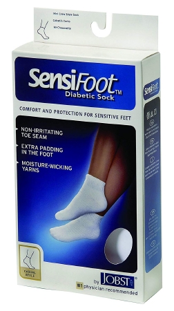 Picture of Diabetic Socks JOBST® Sensifoot™ Crew X-Large (12-1/2 to 14 Inch Shoe White Closed Toe110879