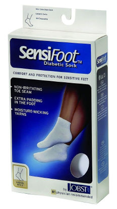Picture of Diabetic Socks JOBST® Sensifoot™ Crew X-Large (12-1/2 to 14 Inch Shoe White Closed Toe110879