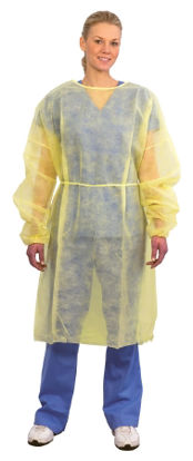 Picture of Protective Procedure Gown Premier Pro™ One Size Fits Most Yellow NonSterile Disposable2310