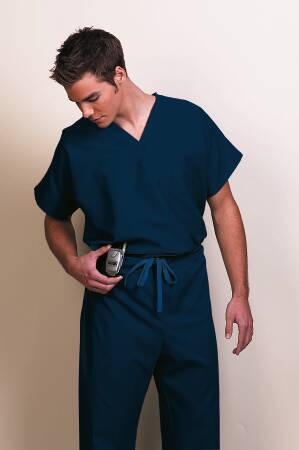 Picture of Scrub Shirt Poplin® X-Large Navy Blue 1 Pocket Short Sleeve Unisex78744-XL