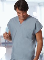 Picture of Scrub Shirt Large Teal 2 Pockets Short Sleeve Unisex6769-L