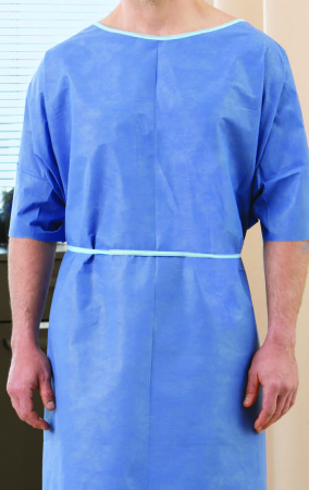 Picture of Patient Exam Gown One Size Fits Most Blue Disposable65336