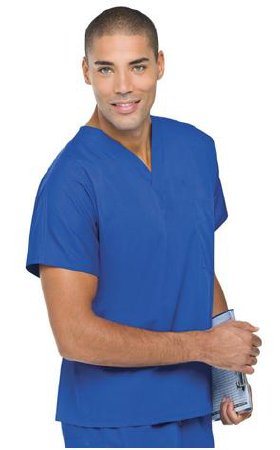 Picture of Scrub Shirt X-Large Navy Blue 1 Pocket Short Sleeve Unisex71221NAVYXL