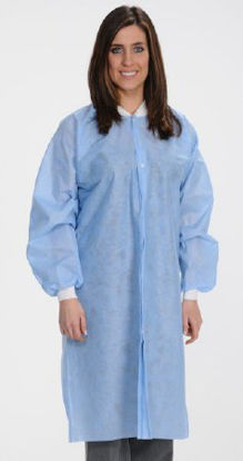 Picture of Lab Coat ValuMax® Easy-Breathe Medium Blue 3X-Large Knee Length Limited Reuse3560MBXXXL
