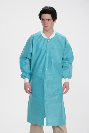 Picture of Lab Coat ValuMax® Extra-Safe™ Teal X-Large Knee Length Limited Reuse3660TEXL