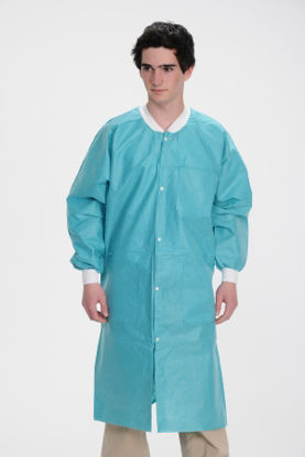 Picture of Lab Coat ValuMax® Extra-Safe™ Teal X-Large Knee Length Limited Reuse3660TEXL