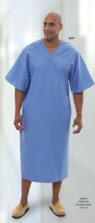 Picture of Patient Exam Gown One Size Fits Most Ceil Blue Reusable609-NS