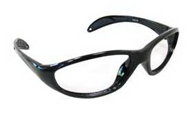 Picture of Radiation Protection Glasses Ultra-Lite™ Wraparound Uncoated Clear Tint Glass Lens Black Frame Over Ear Medium / Large937926/NA/NA/BLKML