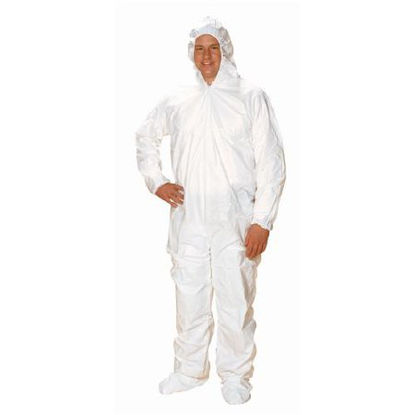 Picture of Coverall with Hood and Boot Covers Critical Cover® ComforTech® X-Large White Disposable NonSterileCV-J4C92-4
