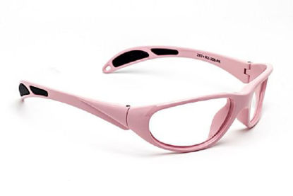 Picture of Radiation Protection Glasses Wolf Cityliner Wraparound Clear Tint Glass Lens Pink Frame Over Ear One Size Fits Most14133-PK