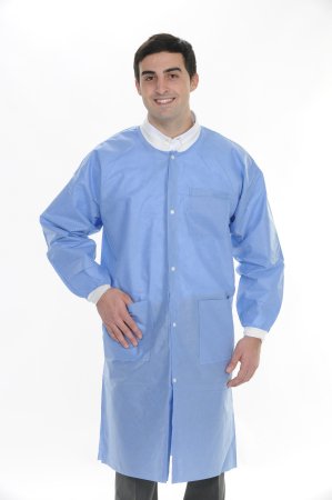 Picture of Lab Coat ValuMax® Extra-Safe™ Steel Blue Medium Knee Length Limited Reuse3660EBM