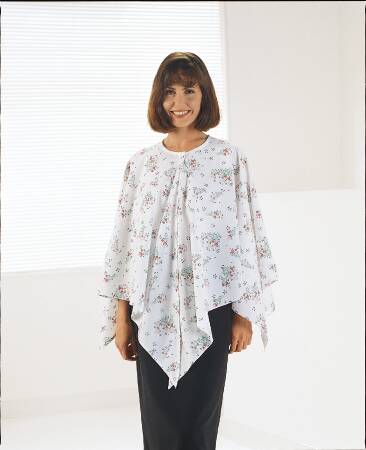 Picture of Exam Cape Springtime Floral Print One Size Fits Most Front Opening Snap Closure Female791-NS