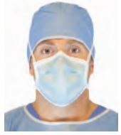 Picture of Surgical Mask PremierPro™ Pleated Tie Closure One Size Fits Most Light Blue NonSterile ASTM Level 12460