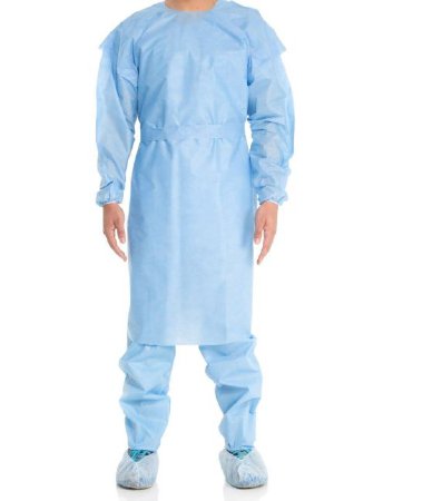 Picture of Protective Procedure Gown Halyard Tri-Layer Large Blue NonSterile AAMI Level 1 Disposable54110