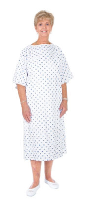 Picture of Patient Exam Gown One Size Fits Most White Print ReusableC3010