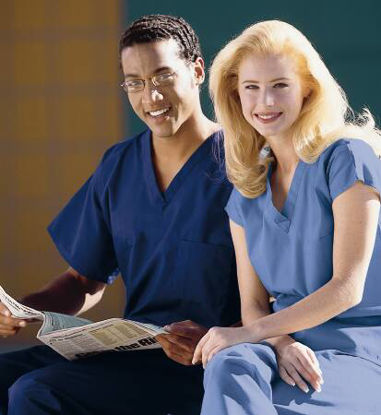 Picture of Scrub Shirt Large Navy Blue 1 Pocket Short Set-In Sleeve Unisex6785-L