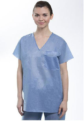 Picture of Scrub Shirt Easy Breathe Medium Ceil Blue 1 Pocket Short Sleeve3520V-CBM