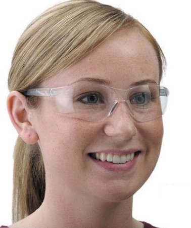Picture of Safety Glasses Wraparound Uncoated Clear Tint Polycarbonate Lens Clear Frame Over Ear One Size Fits Most5206-CL